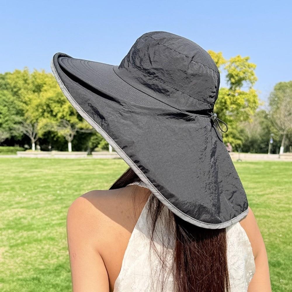 Anti-UV Fisherman Hat Wide Brim Bucket Hat New Beach Cap Women