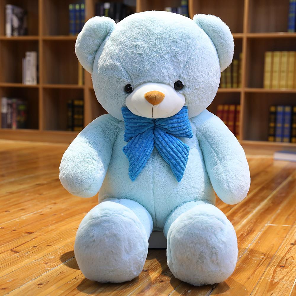 Large Bow Tie Bear Girl Plush Toy Couple Hug Bear Doll For Friends Wedding Gift Rag Doll Hair