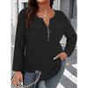 BITCED Women's Fashion Casual Solid Color Print Long Sleeve V Neck Blouses & Shirts