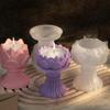 DIY Lotuses Silicone Mold Candle Holder Aromatherapy Gypsum Cement Mould 3D Flower Epoxy Resin Molds Home Decorations