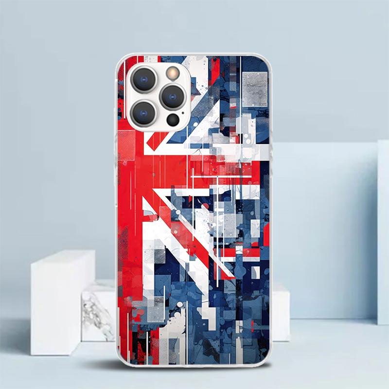 Union Jack England UK Flag Soft Cover for iPhone 16 17 Air 15 14 Pro Max 16E Phone Case 13 Mini 12 11 7 SE 8 Print Pattern Fit C