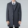 Double-sided cashmere coat men's mid-length winter British style suit collar thickened down lining wool woolen coat