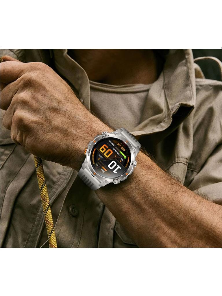 שעון חכם GPS צבאי חדש לגברים שיחת בלוטות' עמיד למים 30 מ' חיצוני פנס LED מצפן ספורט שעון חכם 2025