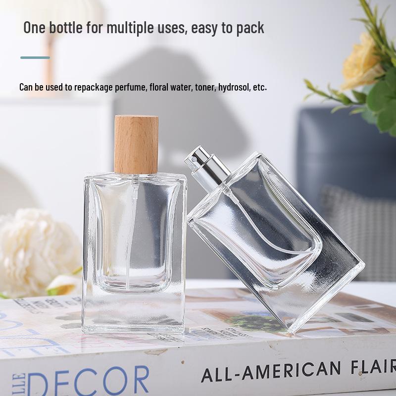 Compact Square Perfume Bottle with Spray Head - Portable, Thick-Sole, Snap-On Design, Small Capacity 