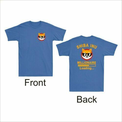 Shiba Inu Millionaire Loading Funny $Shib Token Men T-shirt Front Back Print XXXXL