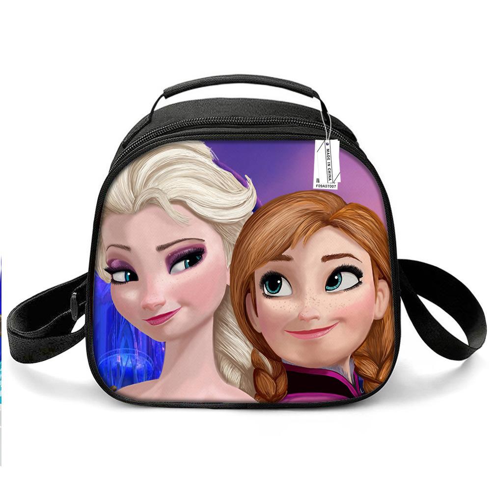 Princess Elsa Cartoon Cute Lightweight Small Meal Bag Elementary School Lunch Box Bento Bag Student Lunch Box