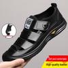 Men's Black Closed-Toe Summer Sandals - Perforated, Versatile Outdoor Beach & Water Shoes
