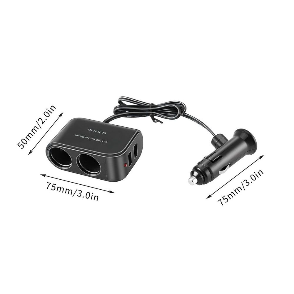 USB Car Charger Dual USB Auto Socket Splitter Car Cigarette Lighter USB Charger Car Charger