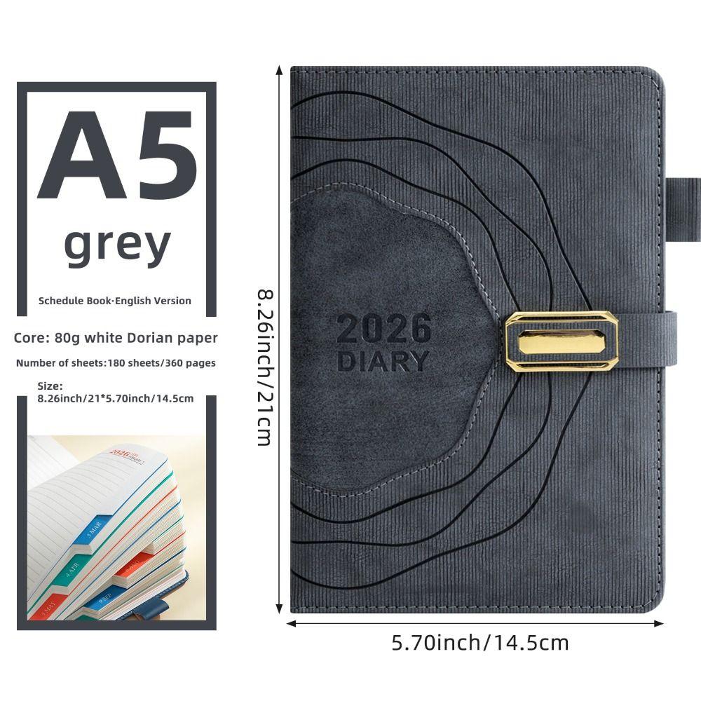 English 2026 Schedule Notepad Thickened Paper Diary New Daily Planner Book  Time Management