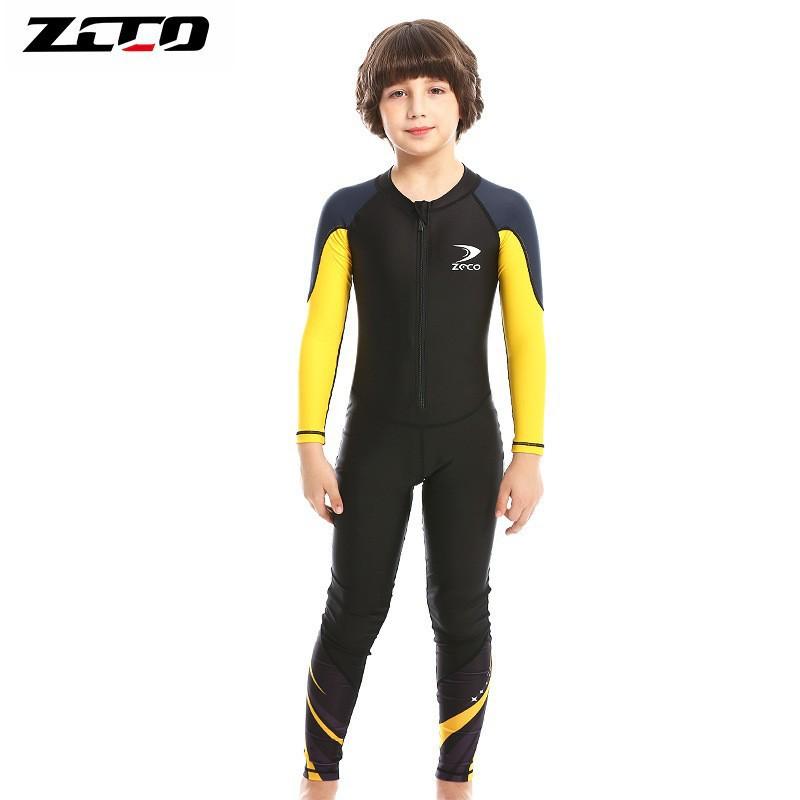 Kids Rash Guard Swimsuit With UV Protection Long Sleeve One-Piece Swimming Diving Outdoor Water Activities XXS 2-3Y