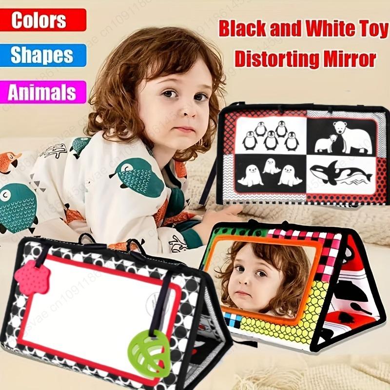 Schwarz-Weiß Baby Bodenspiegel Bauchlage Sensorisches Spielzeug 6-24 Monate Baby Spielzeug Spielzeug Krabbeln Entwicklung Baby Spielzeug