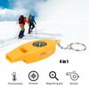 5PCS 4 in 1 Compass Thermometer Magnifier Whistle for Travel Camping Hiking Climbing