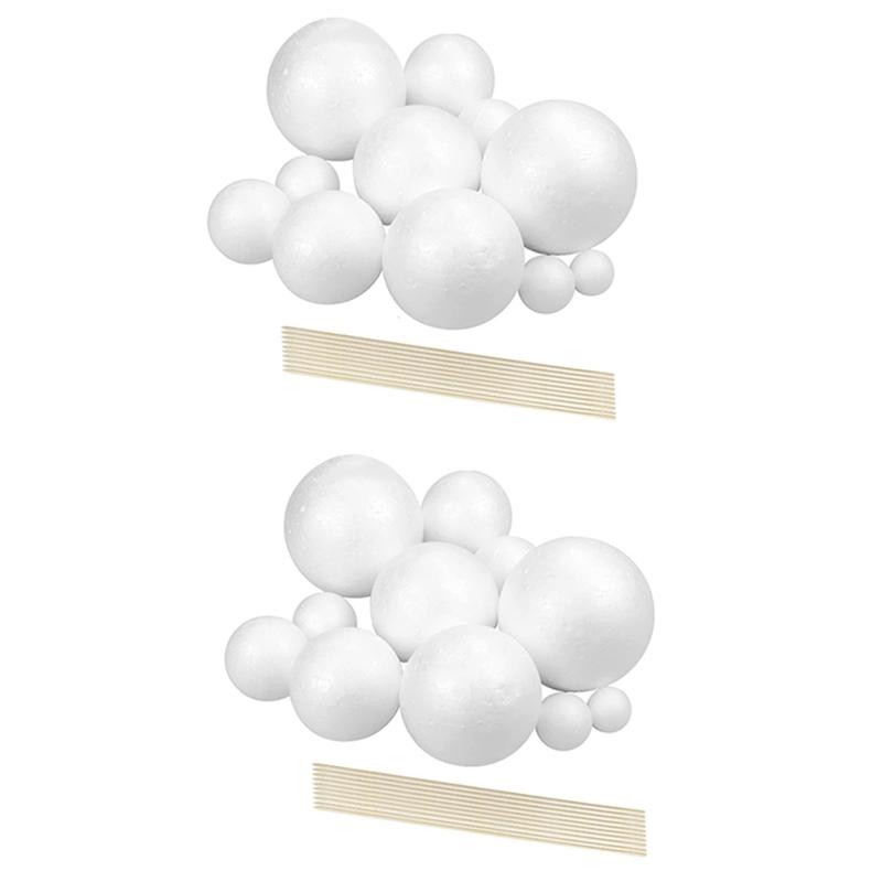 

A96I-Solar System Project Kit, Planet Model Crafts 28 Mixed Sized Polystyrene Spheres Balls For School Science Projects білий