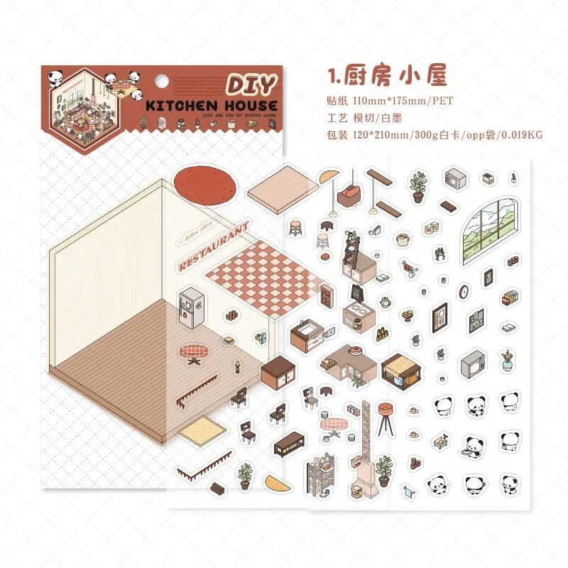 

Cartoon Miniature Scene 3D Landscaping Stickers Visual Stacking Three-dimensional Stickers Christmas Gift