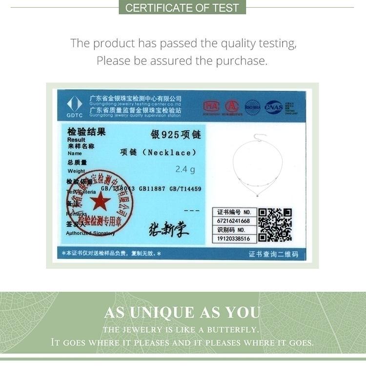 BAMOER Moissanite Layered Pendant Necklace 925 Sterling Silver Round Multilayer Stylish Dainty Choker Necklace 17.7 Inches