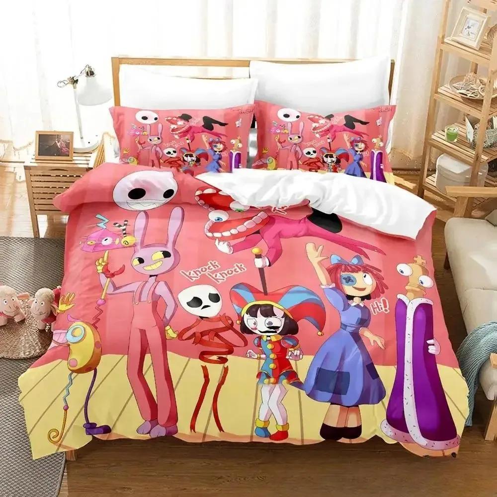 3D Print Cartoon Amazing Digital Circus Bedding Set Boys Girls Twin Queen King Size Duvet Cover Pillowcase Bed Boys Adult