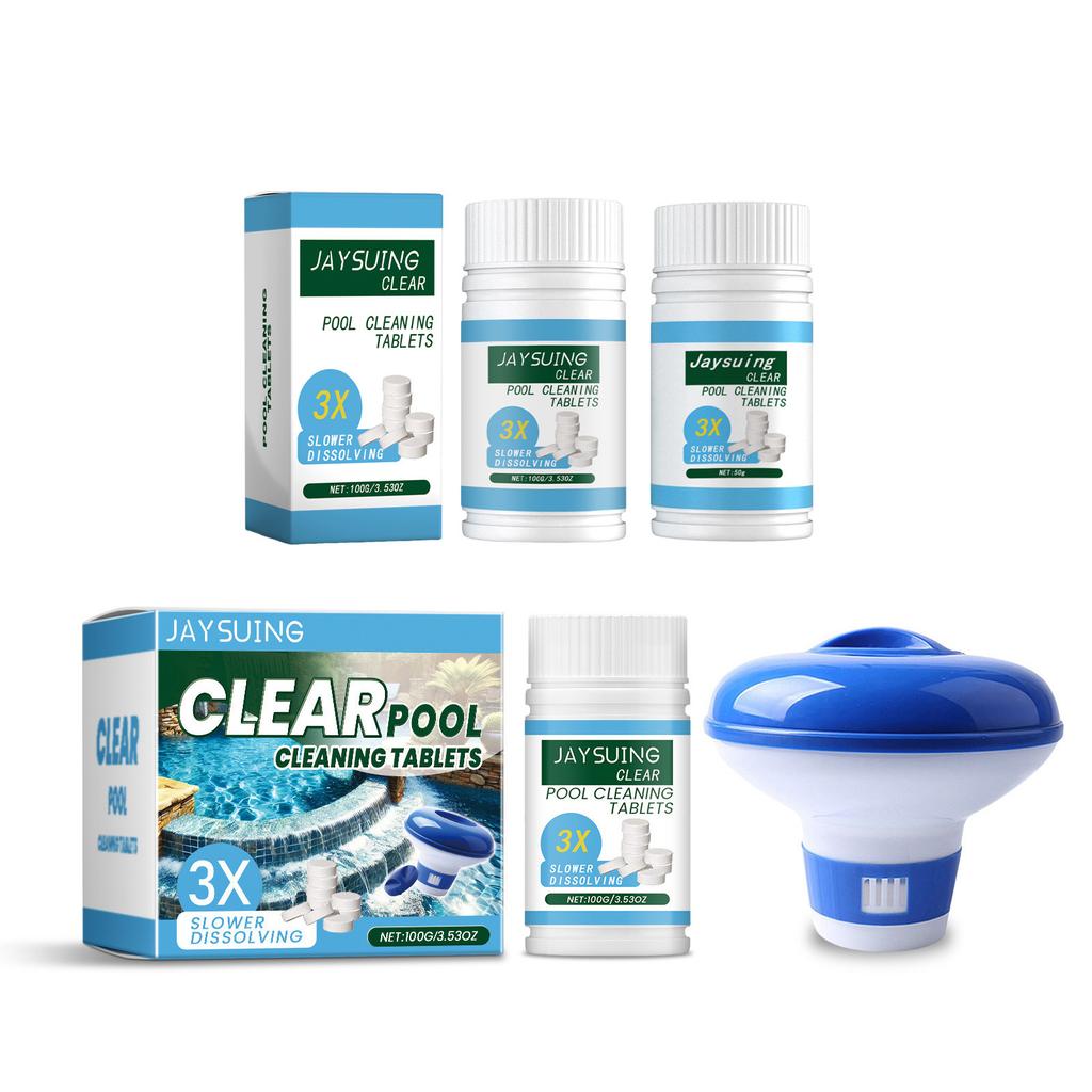 Pool Effervescent Tablets Fast-Dissolving Chlorine Pool Cleaner Water Treatment Tablets 100g