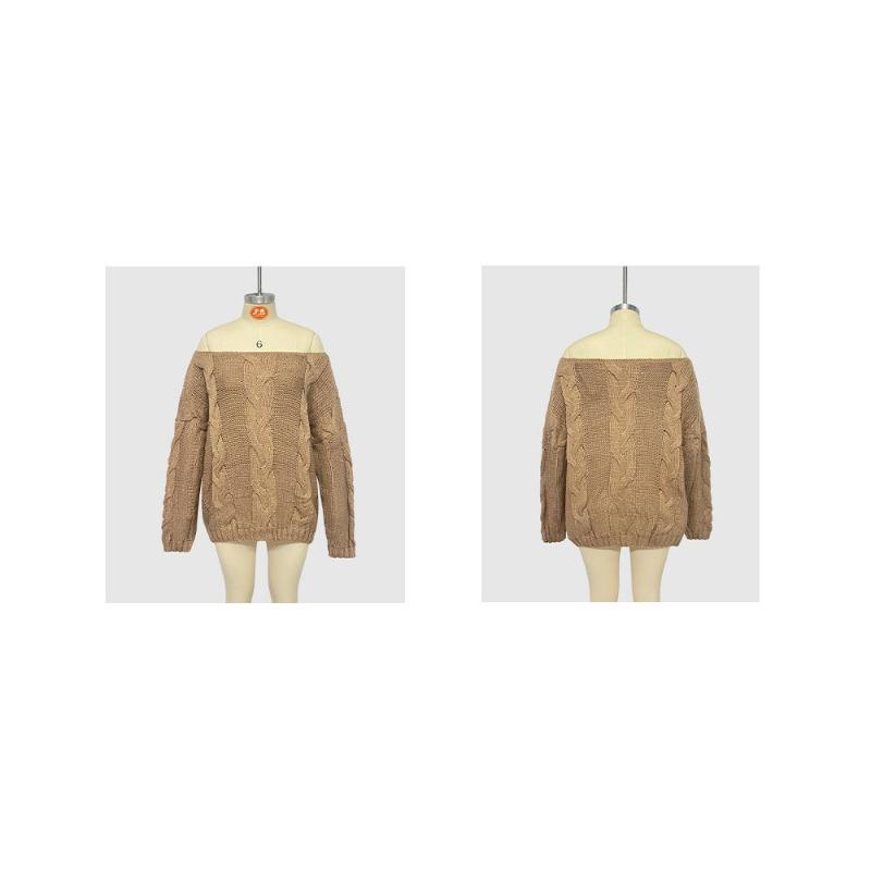 Women S One Shoulder Pullover Loose Fit Street Style Sweater