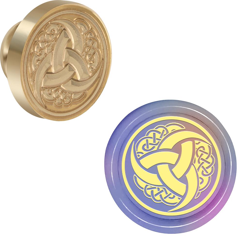 Viking Rune Vegvisir Wax Seal Stamp Compass, Scales Pattern Retro Sealing Wax Stamp 25mm Removable Brass Head for Envelope Card