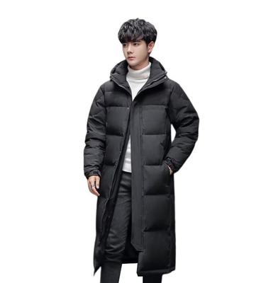 YoniStar and Unisex Down Long Cold Weather Size 2XL Men's Women's Jacket, Long, Padded, Knee-Length, Sleeves, Protection, (Black)