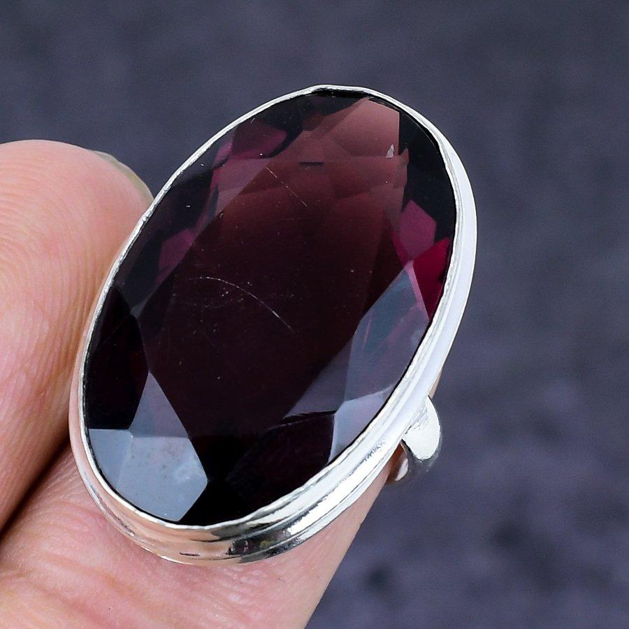 Amethyst Gemstone Handmade 925 Sterling Silver Jewelry Ring Size 4 E6A40