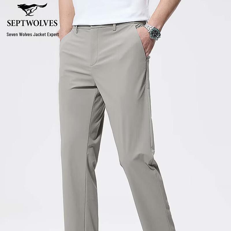 

Septwolves Men s Business Casual Ice Silk Trousers 36A