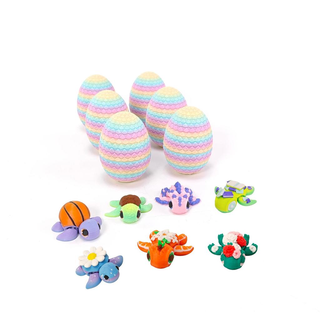 Pachet de 6 figurine mici misterioase, complet articulate și colorate, imprimate 3D, pachet de 6 figurine cu dragon, dragoni misterioși unici