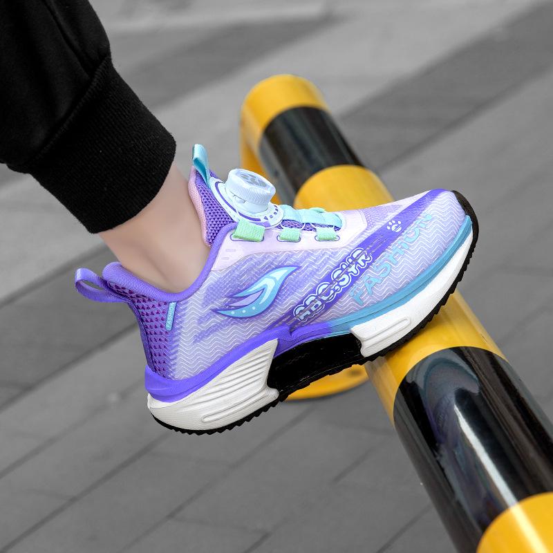 

Autumn 2025 Boys Basketball & Running Shoes - Breathable Mesh Sneakers for Older Kids 38 фіолетовий/рожевий