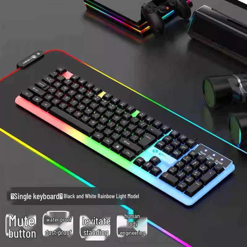 Wired Mechanical Feel Gaming Keyboard & Mouse Set – Silent, Universal for Desktop and E-sports