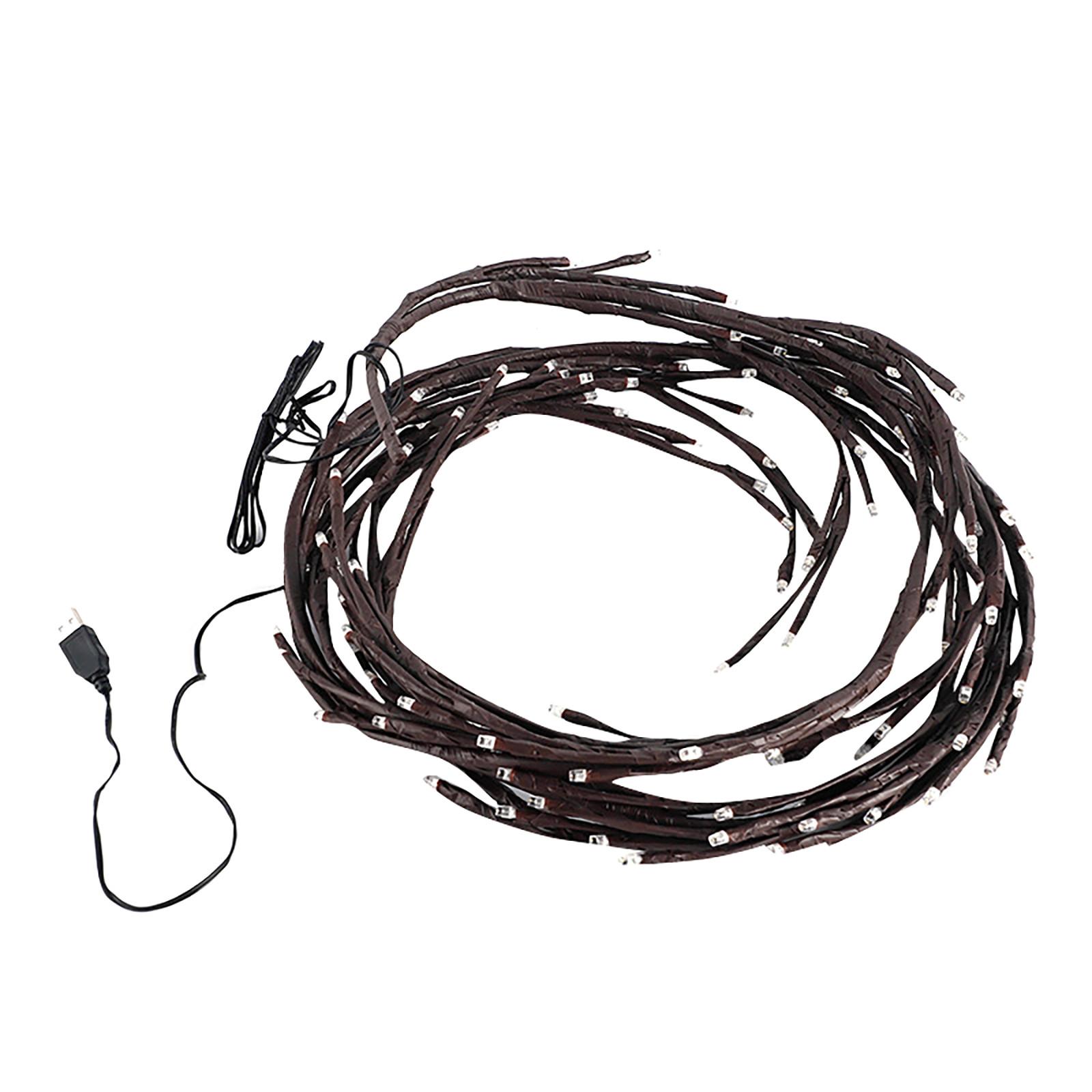 

Светодиодные ветки деревьев, световая сеть из ротанга, гостиная, спальня, украшенная разноцветными световыми гирляндами, праздничные и свадебные украшения, елочные огни One Size чёрный