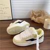 Retro Burgundy Platform Bread Shoes Women's Ins Tide 2025 Autumn New Campus Style Versatile Casual Board Shoes