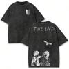 Attack On Titan The End Scene Koszulka Graficzna – Vintage Spłowiały Czarny Oversize Streetwear