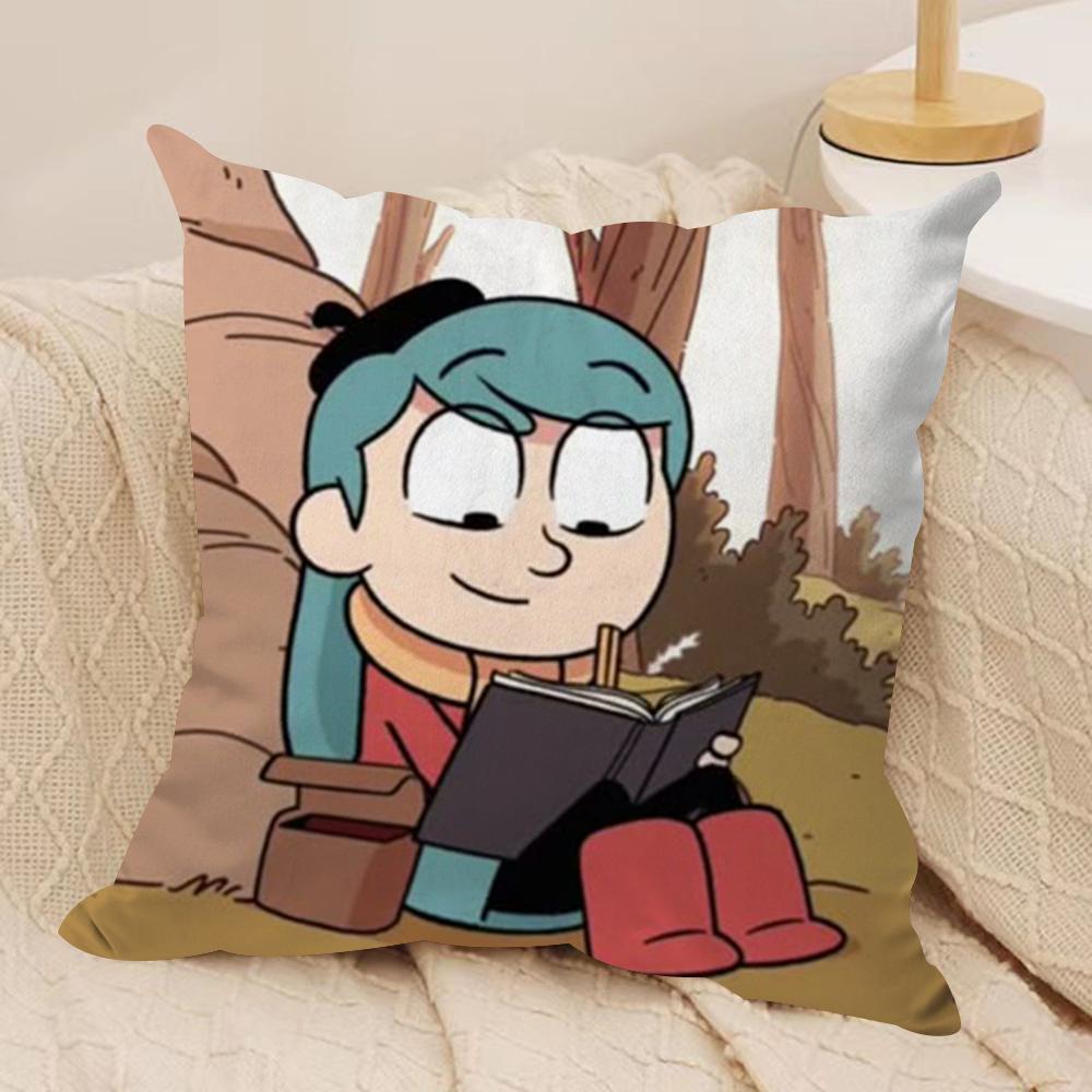 Cartoon HHilda Cushion Cover Silky Short Plush DoubleSided Printed Pillow Case for Sofa All Seasons Home Decor Gift