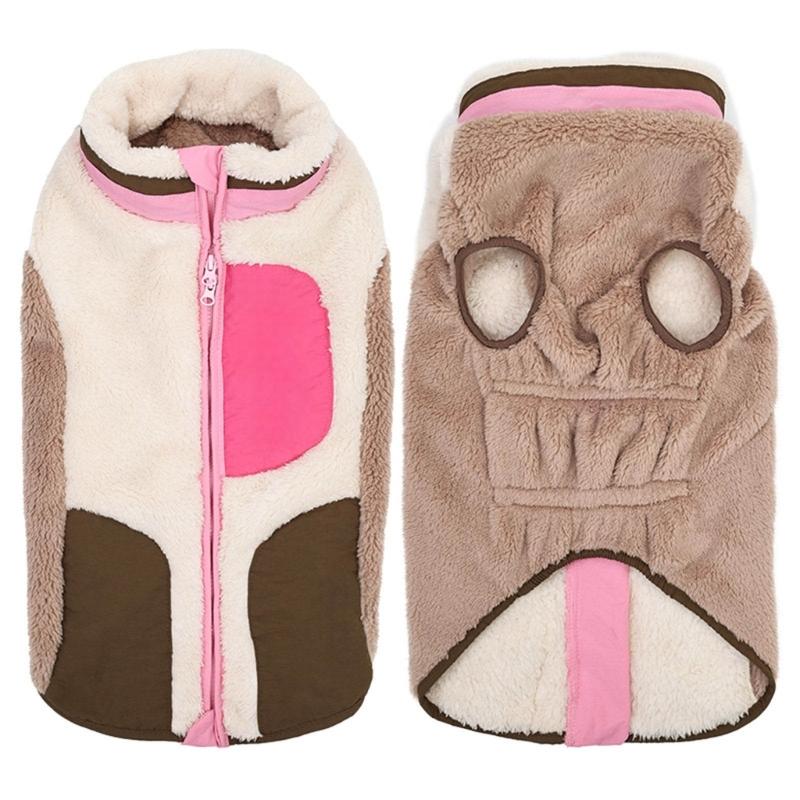 Outdoor Dog Coat with Back and Chest Coverage, Front Opening and Soft Fleece Pet Jackets for Cold Season Layer Use