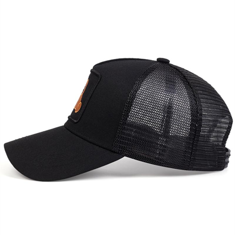Unisex Snapback Caps Men Breathable Mesh Hats For Women Embroidery Bear Baseball Cap Man'S Cotton Hip Hop Bone Trucker Hat