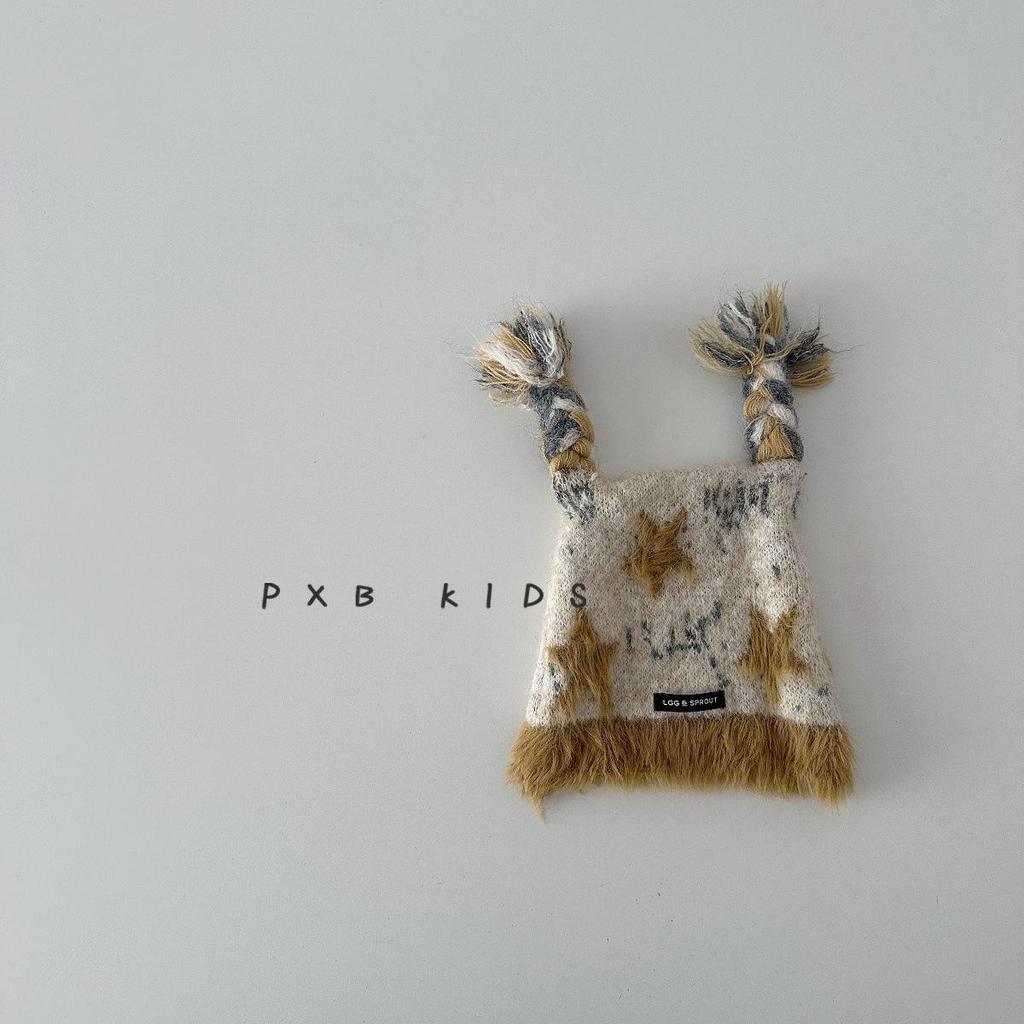 Korean Style Cute Star Braided Children's Knitted Wool Hat - Warm Autumn/Winter Parent-Child Pullover