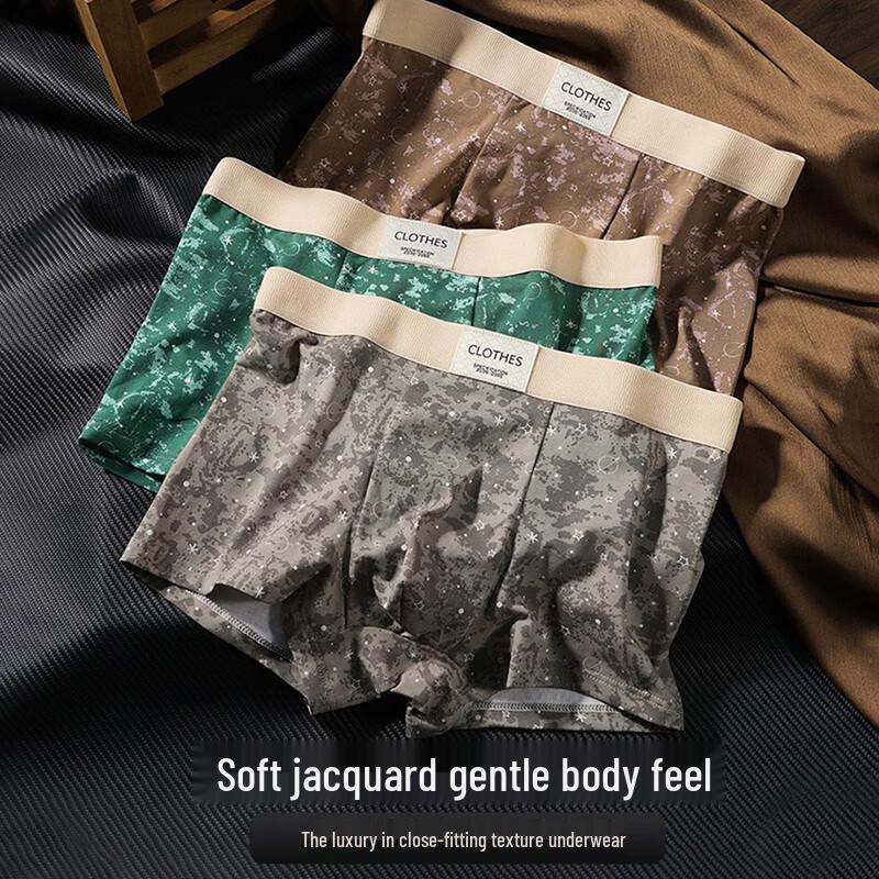 FitonTon Men's Premium Antibacterial Cotton Boxer Briefs 3-Pack