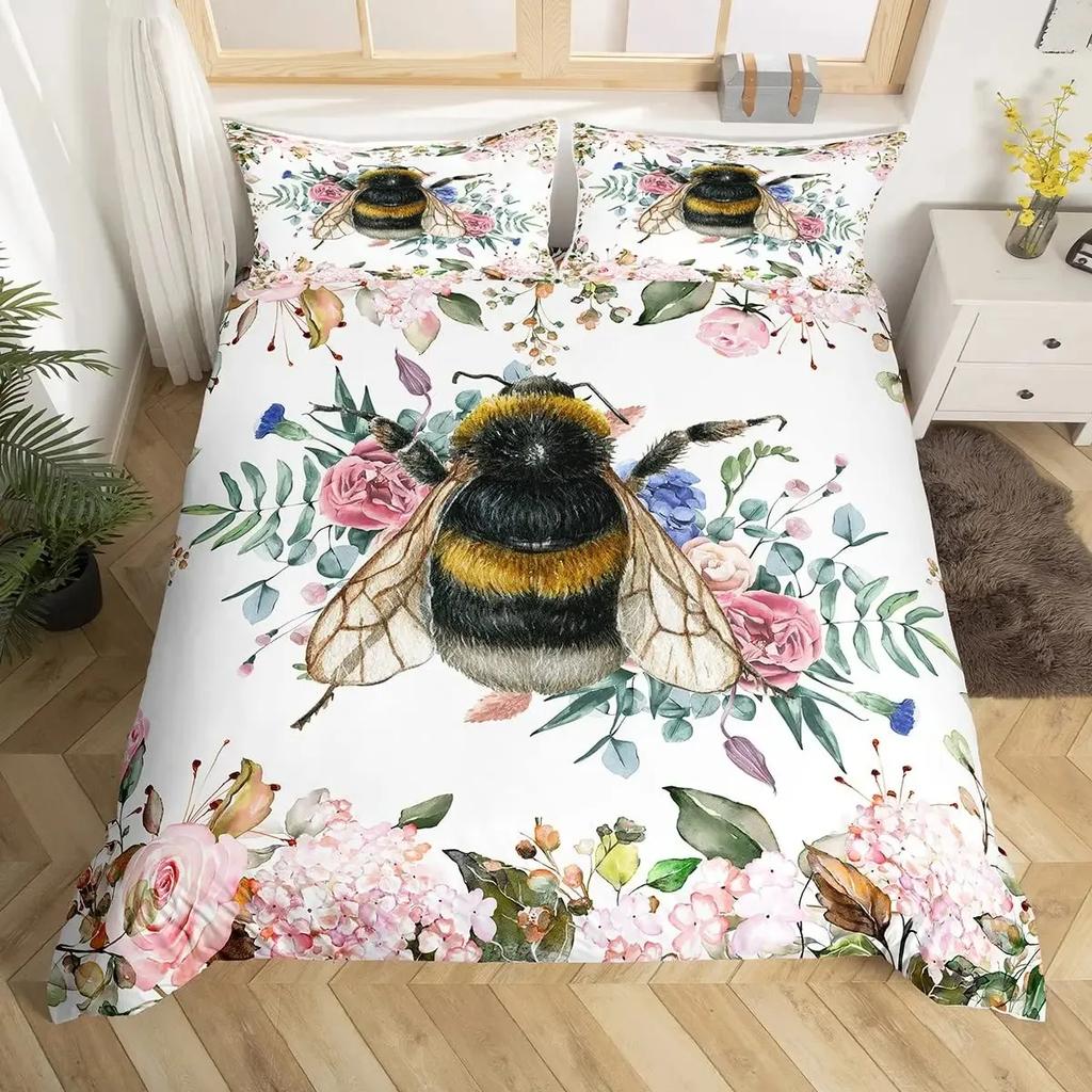 Unicorn Duvet Cover Set Floral Unicorn Bedding Sets Galaxy Constellation Comforter Cover Magical Fantasy Botanical Quilt Cover