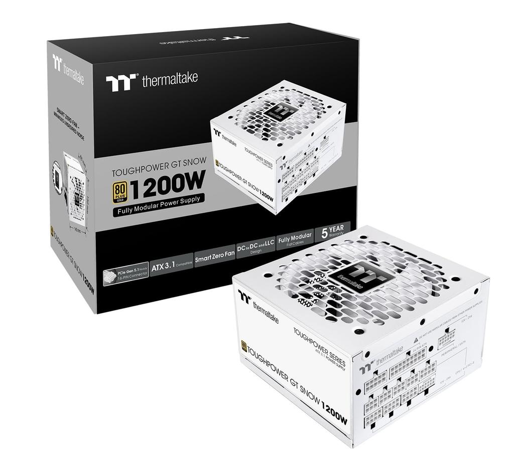 Thermaltake TOUGHPOWER ATX Express Compatible 80PLUS GOLD PC Power Supply PS1617 GT/1200W 3.1 Slot/PCI 5.1 Unit, White, PS-TPT-1200FNFAGJ-W,