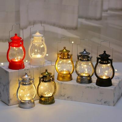 Lanternă de epocă Design retro Lampă cu ulei suspendată cu LED Funcționează cu baterii Decorative pentru acasă Cadouri de sărbători de Crăciun Decor acasă