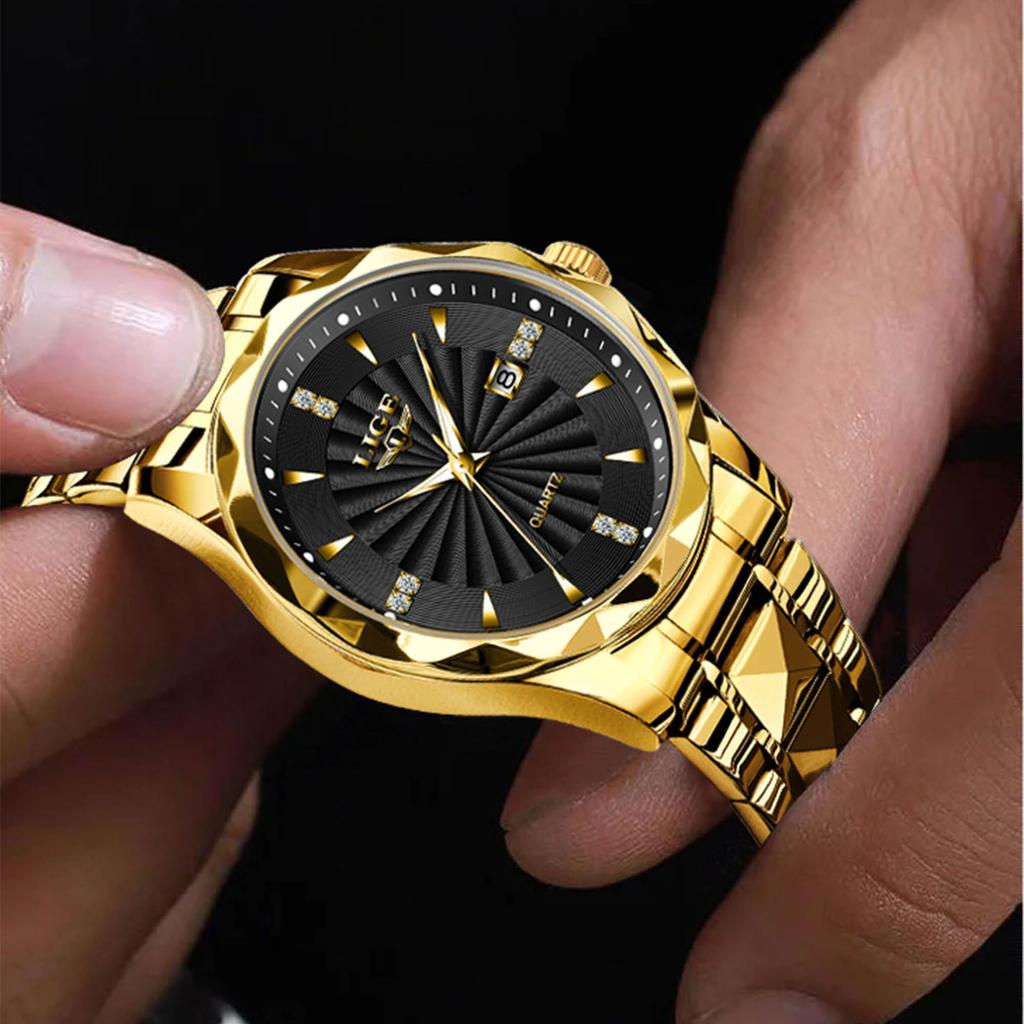 LIGE Men Watch Top Brand Luxury All-Steel Luminous Waterproof Men Quartz Watch