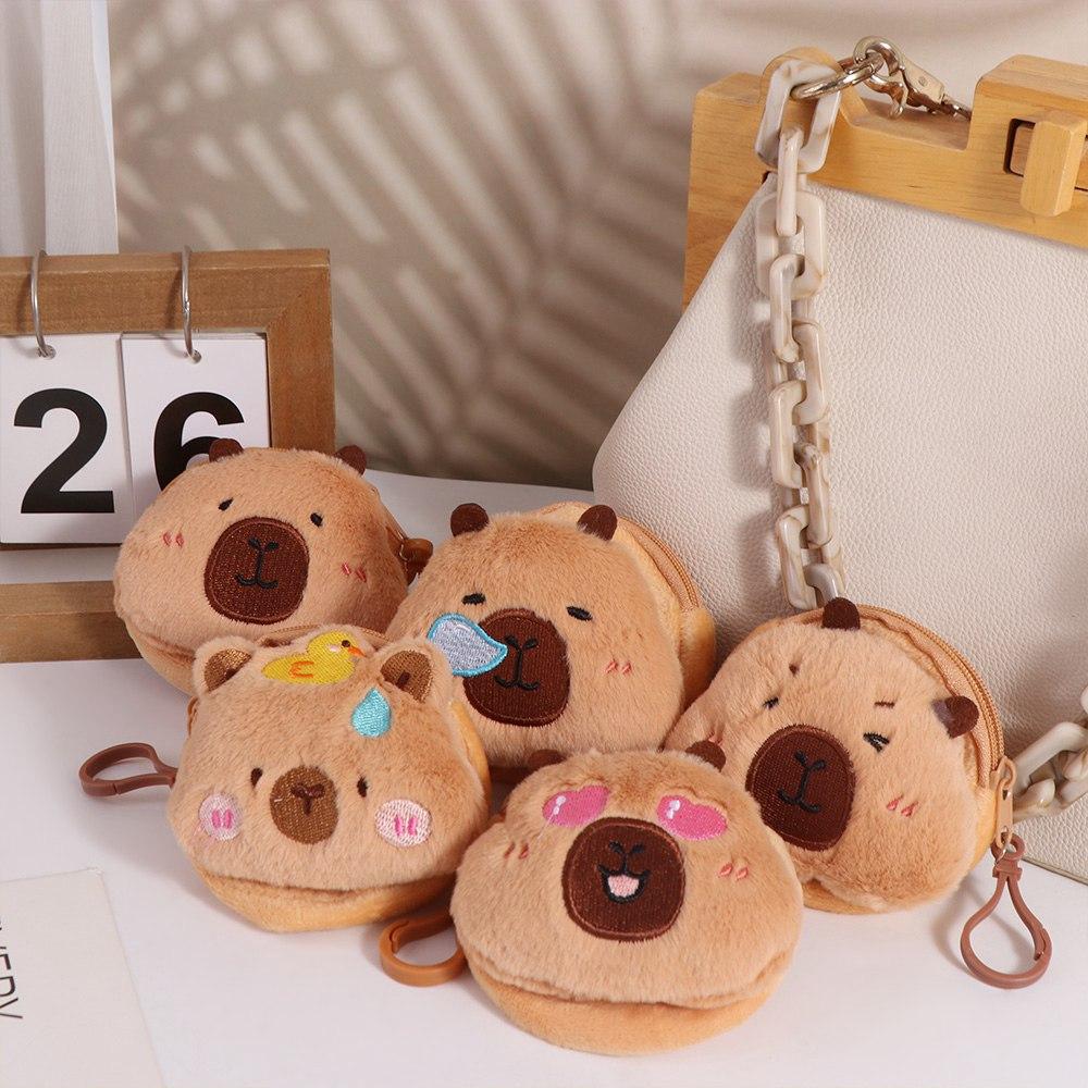 Money Bag Capybara Coin Purse Wallet Zipper Capibara Earphone Case Capybara Plush Purse Bag Travel