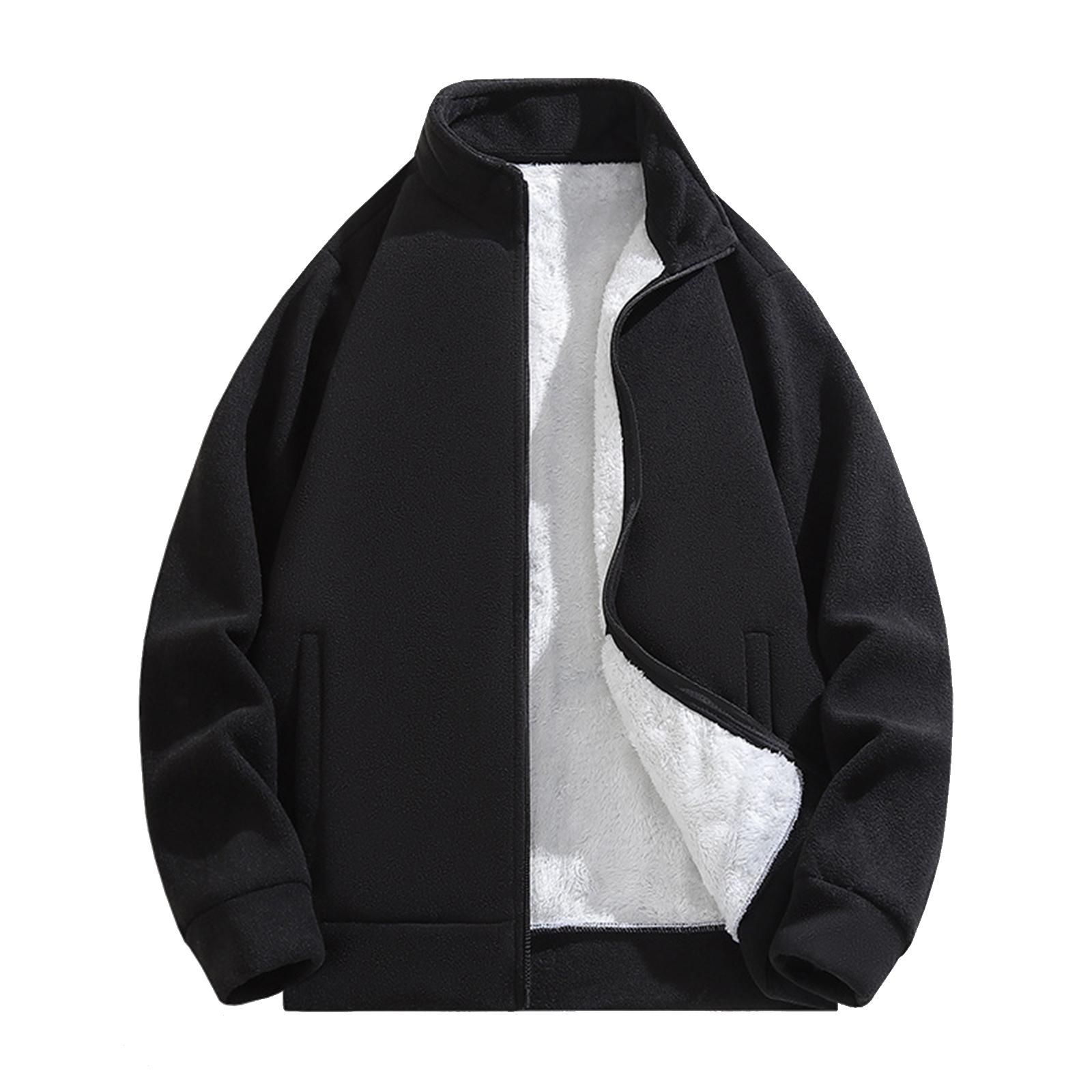 

Men s Casual Solid-color Loose Zipper Sweatshirt, Men s And Women s Long-sleeved Thickened Fleece Warm Sweatshirt Jacket XXXL чорний