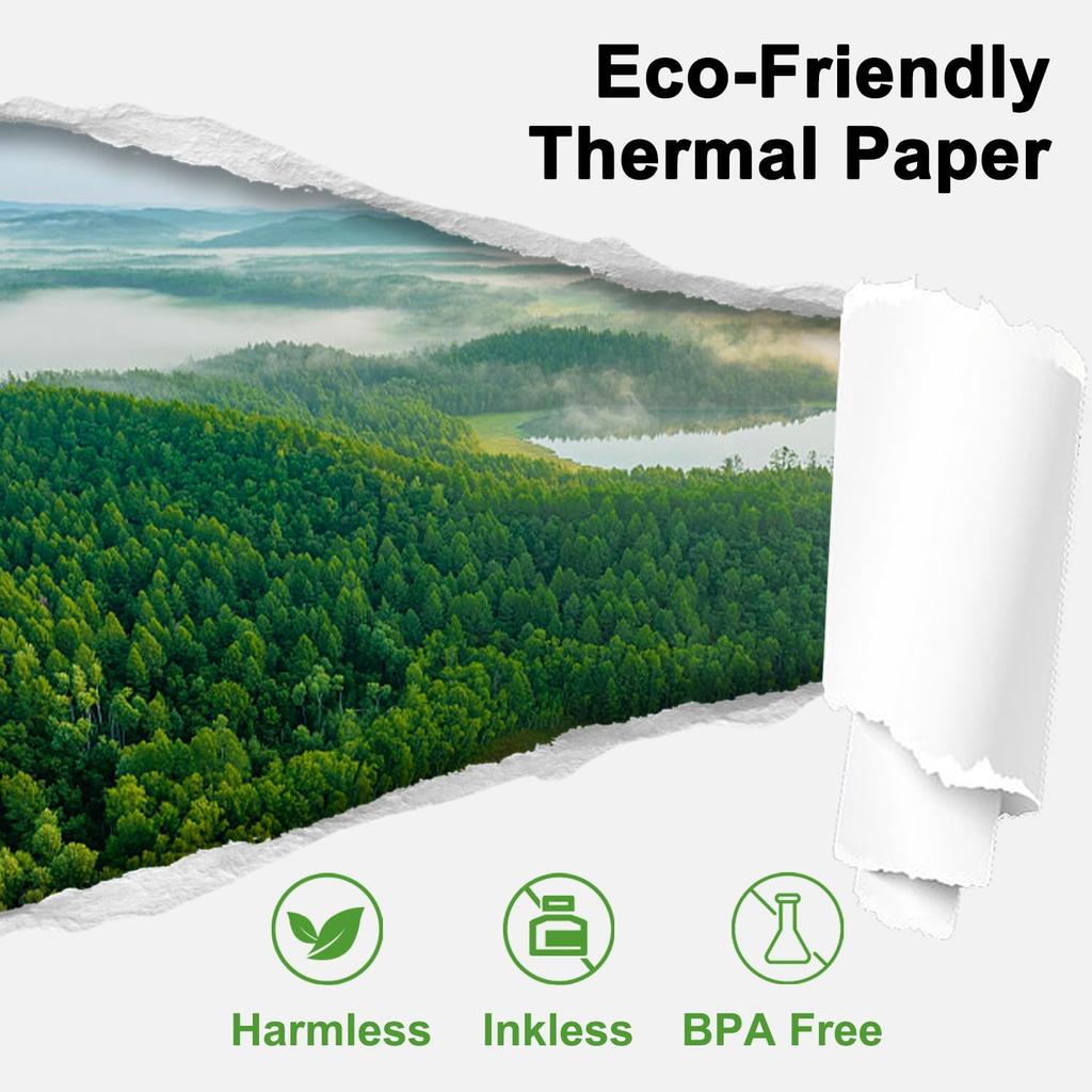 Thermal Printer Paper 8.5 x 11 Inch(200 Sheets), Compatible with A80/A81 Thermal Portable Printer, Automatic Folded Printing Paper feed
