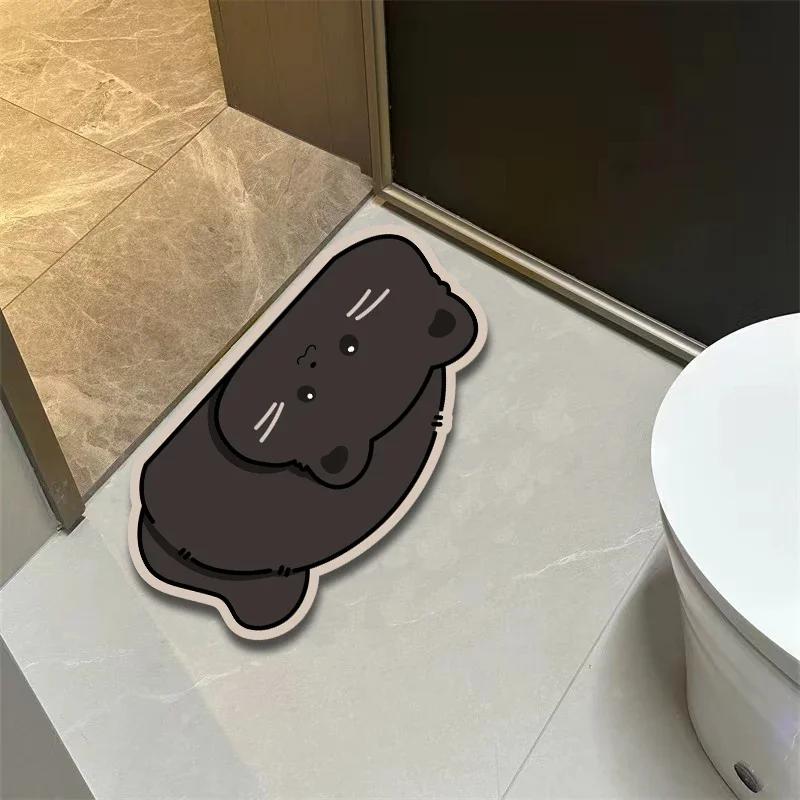 Diatom mud toilet door quick-drying door mat entry bathroom non-slip mat toilet absorbent floor mat