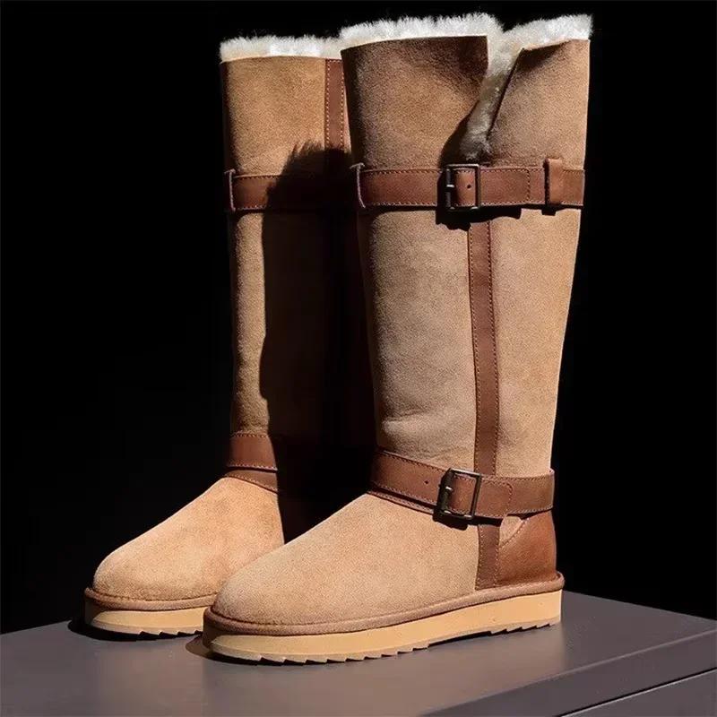 

Брендовые зимние сапоги на меху, балетки, хлопковая обувь, женские высокие сапоги на платформе с мехом, тренд 2025 года, зимние замшевые теплые плюшевые ботинки Mujer Zapatos 40 малиновый