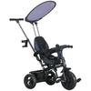 6 In 1 Tricycle for Kids with 5-point Harness Straps, Removable Canopy, Dark Blue