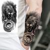 1 Sheet Realistic Fake Lion Tiger Temporary Tattoos For Men Women Adults Arm Leg Black Animals Body Art Decoration Tatoo Paper