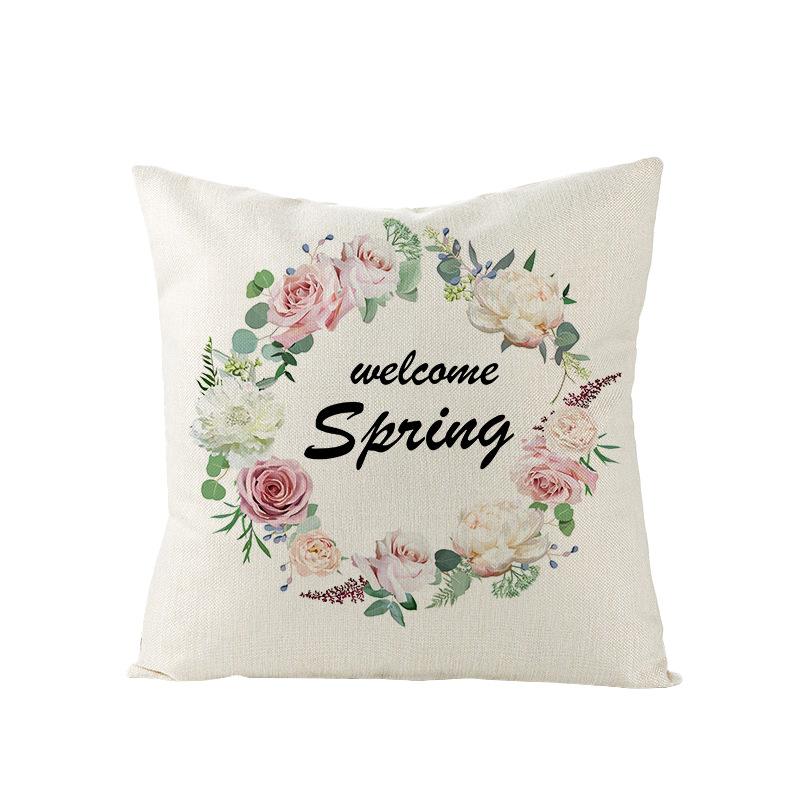 Nový jarní motiv lněný povlak na polštář domov pohovka povlak na polštář pastorální povlak na polštář