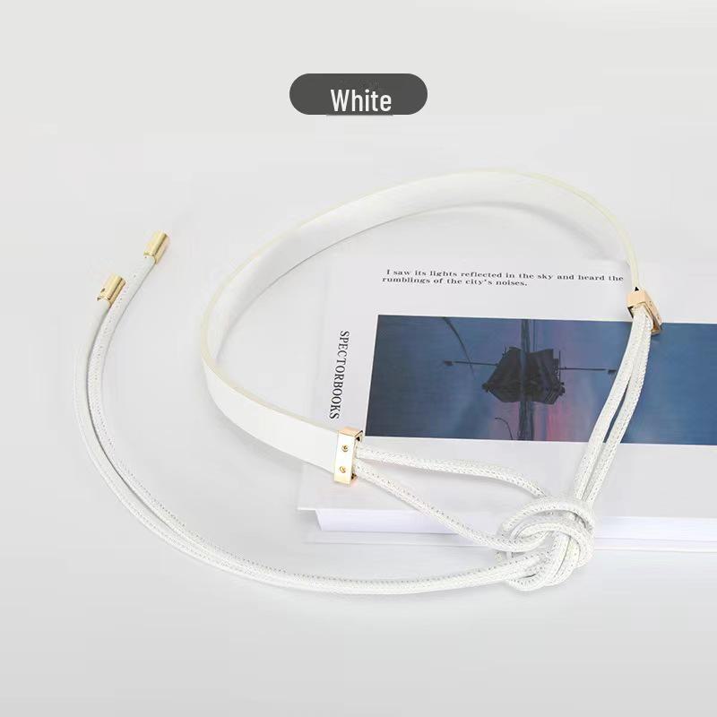 Women's Knotted Belt - Stylish Black Waist Accessory for Dresses, Sweaters, and Coats